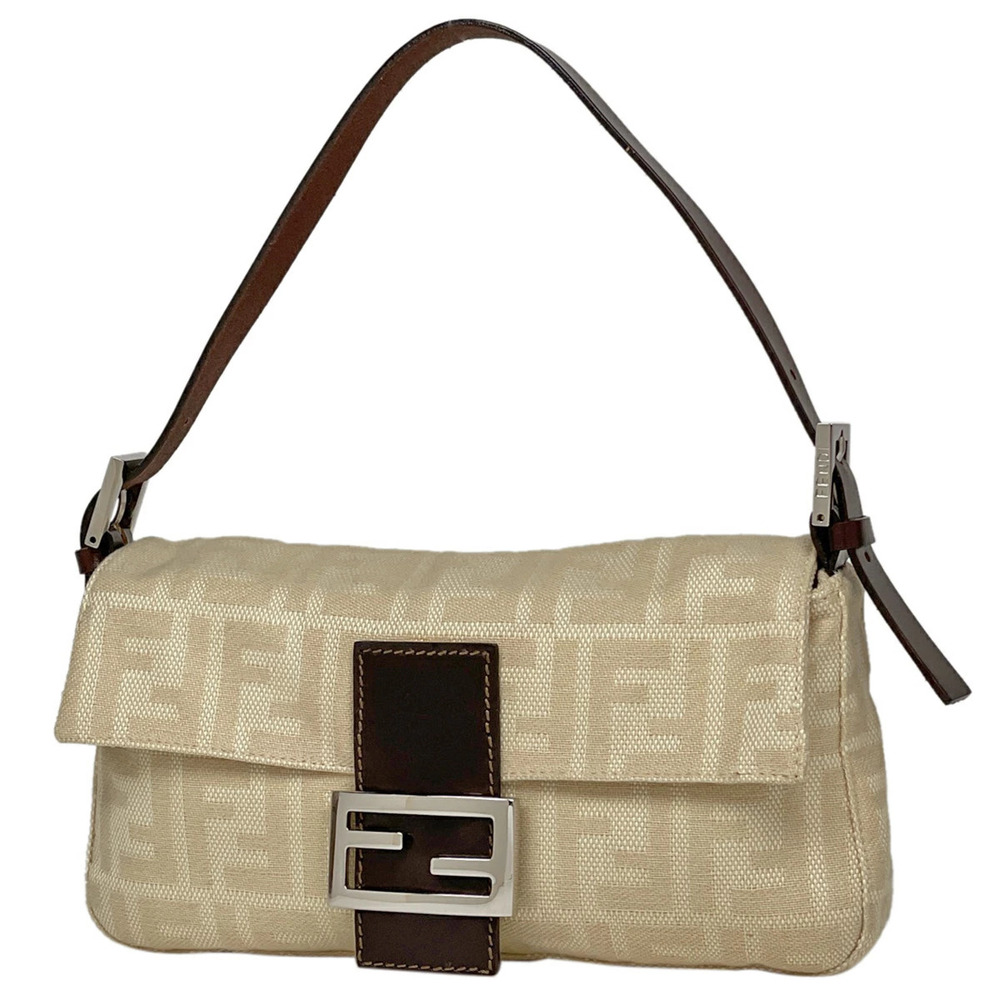 Fendi Zucca Mamma Bucket Shoulder Bag canvas beige